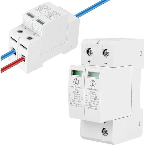 Parafoudre Photovoltaïque Protecteur 2P DC: Foudre Ménage Dispositif Protection Montée Subite, Protecteur De Surtension 2P, Dispositif De Protection Contre Les Surtensions, 2P40KA (1/5)