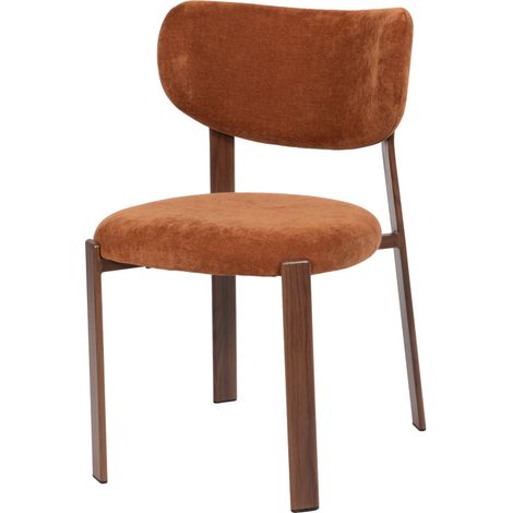 Amadeus - Chaise de salle à manger Dino terracotta avec piètement finition chêne (1/4)