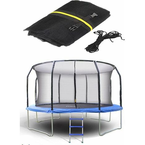 Trampoline Replacement Net, Fence, Safety Net, Indoor Fence, Round Trampoline Mesh Enclosure Accessories - Black (10FT6Pole) (1/5)