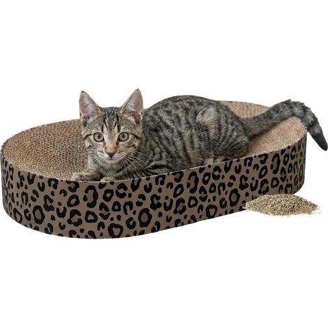 Griffoir Leo en carton pour chat – Brun – 63 × 10 × 35 cm (1/5)
