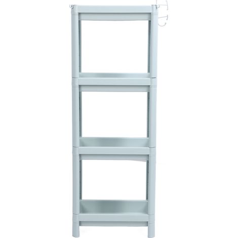 Étagère nordique bleue pour salle de bain, étagère debout pour espaces étroits, rangement mural à quatre niveaux