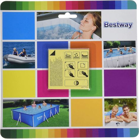 KIT RIPARA PISCINA RIPARAZIONE 10 TOPPE AUTOADESIVE SOTT'ACQUA BESTWAY 00769 (1/5)
