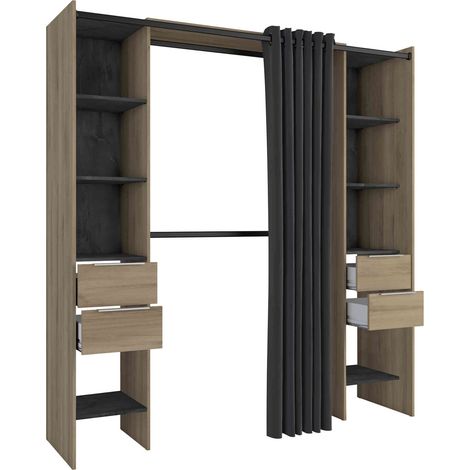 Dressing extensible en bois imitation chêne kronberg - DR185 (1/5)
