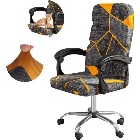 Housse de chaise de bureau pour adultes, housse élastique pour chaise pivotante (1/5)