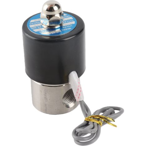 Électrovanne électrique normalement fermée G1/4" en acier inoxydable 304, 12 V CC (1/5)