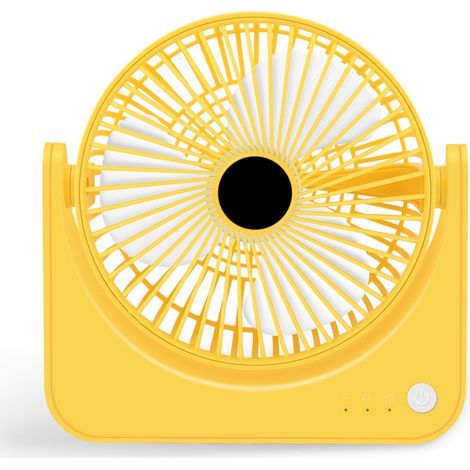 Mini-USB-Tischventilator, leise und tragbar, wiederaufladbar, gelb, ideal für Zuhause, Studenten und Büros. (1/5)