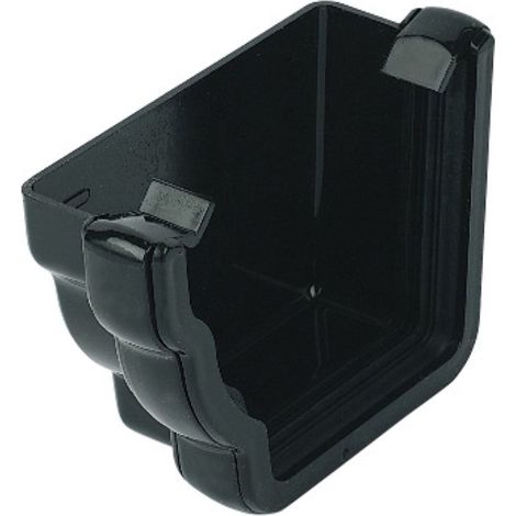 FloPlast Niagara Left Hand Stopend 110mm Black PVCu (1/2)