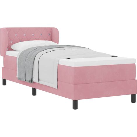 Maison Exclusive - Lit à ressorts avec tête de lit Rose 80 x 200 cm Velours (1/5)