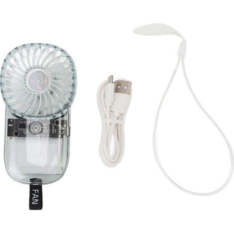 Mini ventilateur portatif main puissant vent coloré 1200mAh batterie silencieux avec cordon cou, idéal voyage plage camping (1/5)