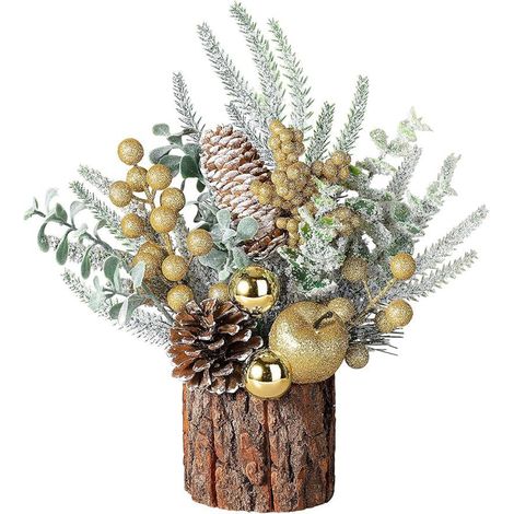 GARRYFIZH Sapin de Noël de bureau, décoration de Noël, ornement pour la maison, sapin de Noël en écorce de polyéthylène imitation (Type B) (1/4)
