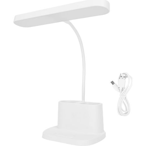 Lampe de bureau LED à intensité variable en continu, 3 couleurs, contrôle tactile, col de cygne flexible, lampe de lecture rechargeable par USB avec porte-stylo et support de téléphone (1/5)