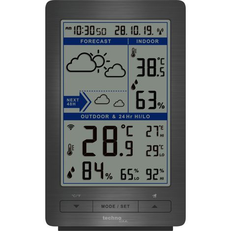 Technoline Wetterstation WS9485 inkl. Außensensor TX80TH grau (1/3)