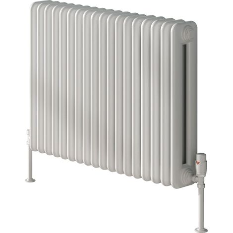 Reina Hedingham 2 Column Designer Horizontal Radiator 600mm H x 820mm W - White (1/5)