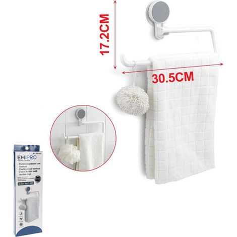 Porte-serviettes sans perçage et sans résidus, avec adhésif puissant. Sa longueur de 30,5 cm lui confère une grande capacité de charge. Idéal pour la salle de bain et la cuisine. Indispensable pour le (1/3)