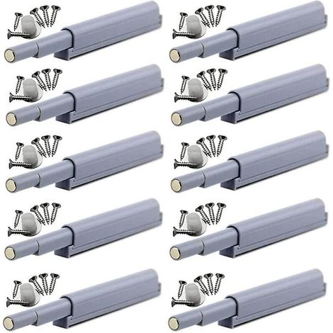 10 Pcs Loquets 85.5mm Poussoir Magntiques Porte Meuble Amortisseur Tampon Systeme Fermeture Placard Avec Vis (1/5)