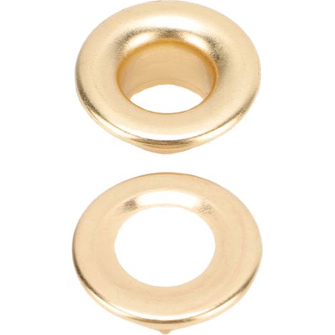 Lot de 100 œillets métalliques dentés de 8 mm avec rondelles pour vêtements en tissu et cuir, chaussures, chapeaux, rideaux, couleur or. (1/5)