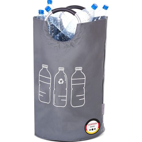 Grande bouteille de consigne pliable - Gris - Étanche - Grand panier en verre usé - Rangement de bouteilles vides (1/5)