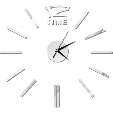 BEBUSINGOTO Reloj de pared con espejo de bricolaje, decoración de sala de estar, reloj de pared, reloj con espejo silencioso (1/4)