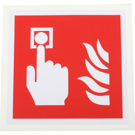 Panneau de sécurité incendie Auto-Adhésif, Rouge/Blanc, Vinyle ( Prix pour 1 )