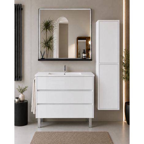 Mueble de baño con lavabo ORIGENBATH IMPERIA sin espejo 50x40 cm blanco con columna (1/5)
