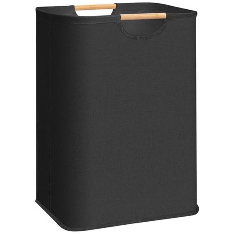 Panier à linge pliable - Sac à linge avec poignées - Panier à linge - Convient pour les chambres, salles de bain et chambres d'enfants - Idéal pour le rangement en voyage - Noir (1/5)