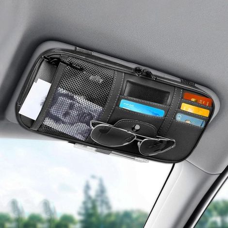 Organizer per auto, borsa parasole, borsa interna di grande capacità con scomparti multipli, colore nero (1/5)
