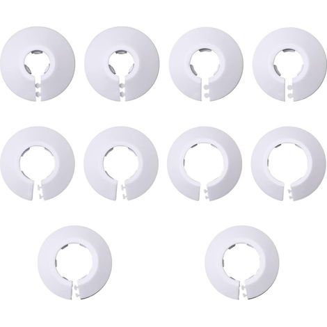 Lntyq 10 Pièce Rosaces Simples de Radiateur, Rosace Radiateur, Cache Tuyau Radiateur, Cache Tuyau pour Radiateur, Couvercle de Trou Mural Sol, Pour Chauffage, Couvercle (12/16/20/25/32mm, Blanc) (1/5)