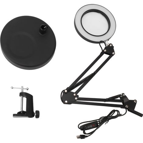 Lampe loupe 10x avec éclairage LED, gradation sans palier, 3 modes de couleur, pour entretien, artisanat, lecture et peinture. (1/5)