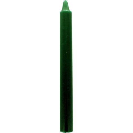 Bougie fine vert sapin teintée dans la masse  21 cm
