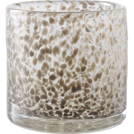 Portacandele in vetro maculato marrone chiaro House Nordic ø12x11,5 cm