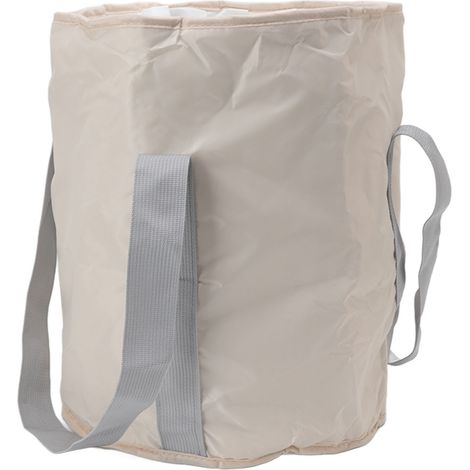 Bac à pieds pliable en polyester double couche, seau de camping pliable avec sac de rangement pour activités de plein air, beige (1/5)
