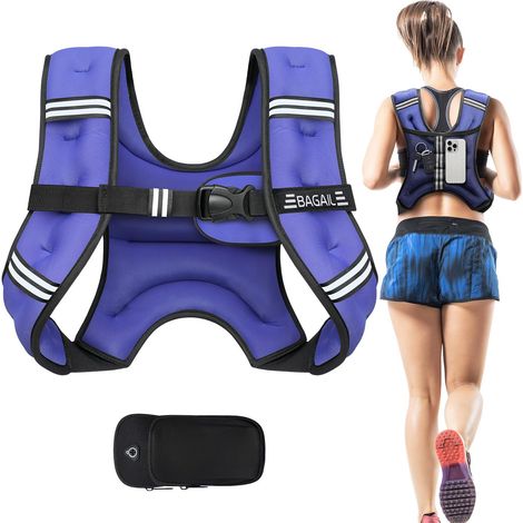 gilet lesté pour musculation, gilet lesté de 5 kg et poche pratique, idéal pour les entraînements, le yoga et les exercices d'aérobic. (1/5)