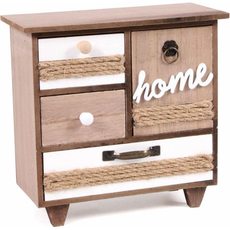 Portagioie in legno e juta "Home", 24x11x24 cm