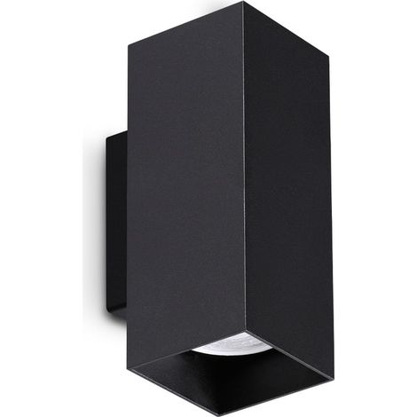 Ideal Lux Applique moderna Look 2 luci GU10 nero alluminio vetro