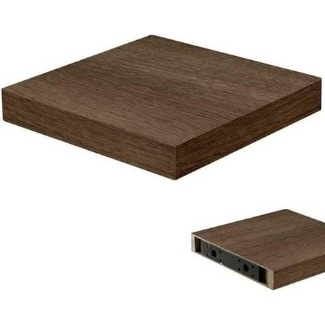 Mensola Parete Quadrata Scaffale 25x25x4cm Libreria Legno MDF Noce Moderna