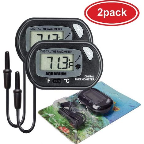 Thermometre Digital Aquarium - Sonde Submersible pour Bassin Poisson - Affichage LCD 0,1 °C - Plage -50 à +70 °C - 3 Pièces (1/5)