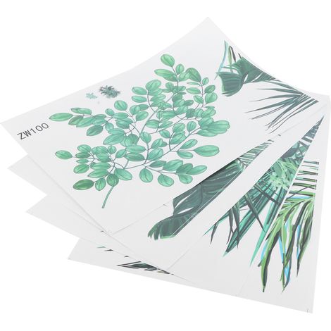 Autocollants Muraux Adhésifs Motif Feuilles Vertes, Décoration Salon Chambre Art Décoratif (1/5)