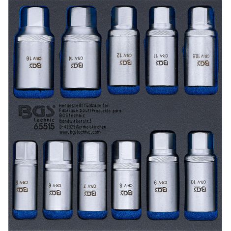 BGS  Inserción  para  carro  de  herramientas  1/6:  Juego  de  extractores  de  espárragos  5  -  16  mm  11  pzs.  -  65515 (1/4)