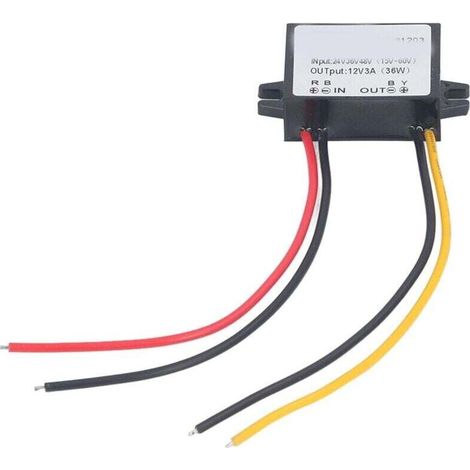 DC to DC Buck Converter, 24V 36V 48V (15-60V) to 12V 3A 36W Adjustable Voltage Reducer Step Down Voltage Converter Module (1/4)