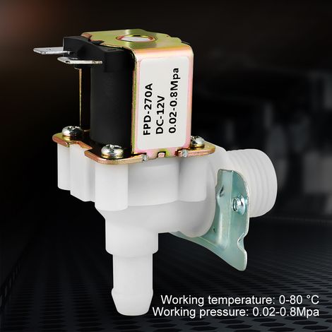 Électrovanne d'arrivée d'eau à 4 points, électrovanne en plastique, 12 V CC (1/5)