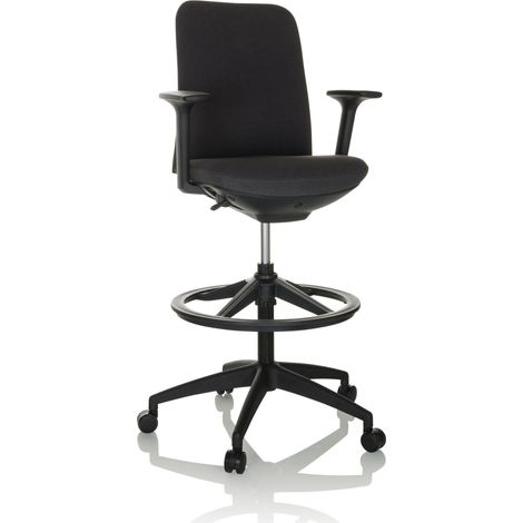 Arbeitsstuhl / Counterstuhl NESTORA WORK Stoff schwarz hjh OFFICE (1/5)