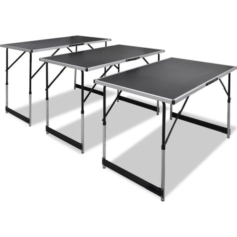 Lot de 3 Tables à coller pliable avec Hauteur réglable -65698 (1/5)