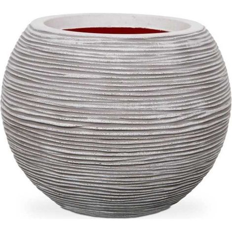 Vaso a Sfera Nature Rib 40x32 cm Avorio KOFI270 Capi