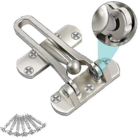 Porte de sécurité, verrou de protection en acier pour fenêtre, porte d'entrée, loquet à chaîne pour porte sans fenêtre, pour empêcher les cambriolages (1/4)
