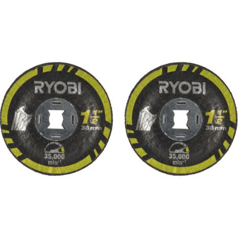 RYOBI Lot de 2 disques à rectifier - RAR507-2 - Pour le métal - 38mm