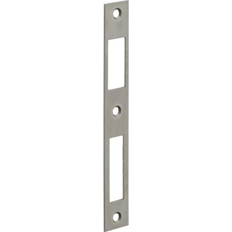 Gâche plate inox pour serrure électrique – Dimensions 160 x 22 x 1,5 mm – Têtière carrée – Installation facile et sécurisée (1/3)