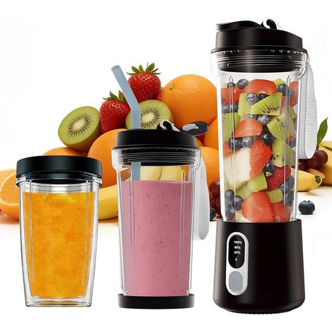 Mixeur portable pour smoothies Mixeur personnel: Centrifugeuse électrique 500ml Petits mixeurs 300 W pour milk-shakes et smoothies, blender smoothie portable pour aliments pour bébés (1/5)