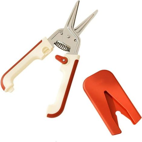 Professioneller Knochenschneider aus Edelstahl, ausgestattet mit einer Sicherheitsverriegelung, ergonomischem ABS-Griff, spülmaschinenfest – Farbe: Weiß.