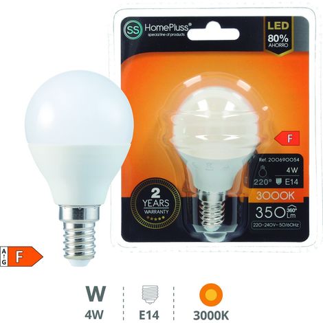 LED E14 SPHERIQUE - 4W BLANC CHAUD