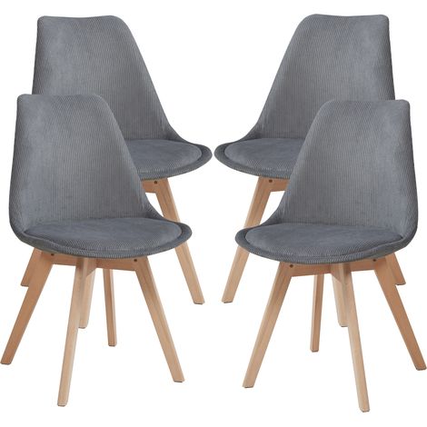 Esszimmerstuhl Fläten 4er Set Cord Grau [en.casa] (1/5)